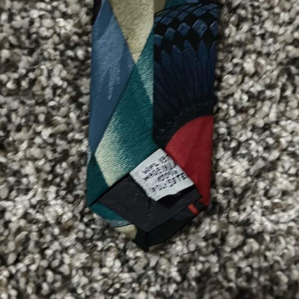 Editions by Van Heusen Blue/Red/Tan/Teal Neck Tie 100% Polyester